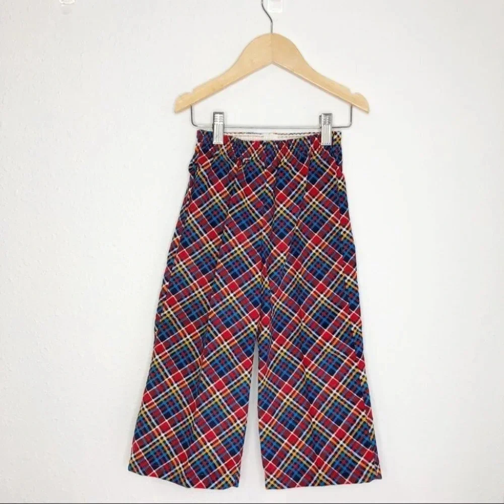 NWT Vintage 70s Thomas matching set long sleeve shirt plaid pants cowboy 4 years